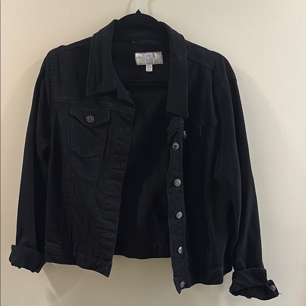 Time and Tru Black Jean Jacket
